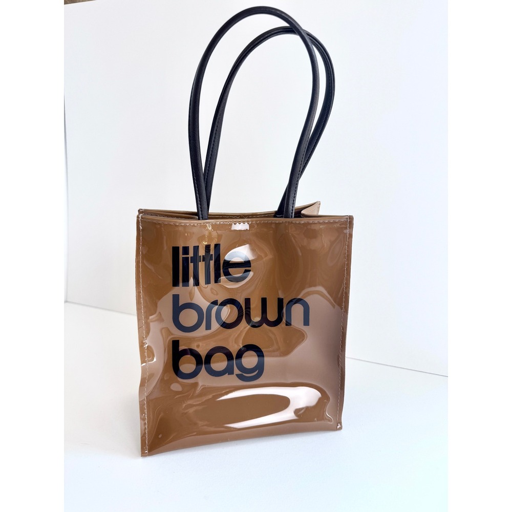 Bloomingdale's Little Brown Bag Mini Tote Glossy PVC Shopper Y2K